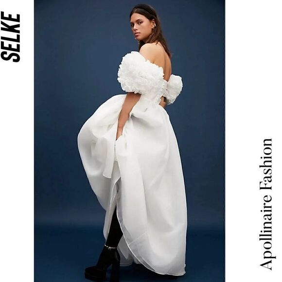 SELKE BY MES DEMOISELLES FLOWER GOWN IN WHITE NWT XL - Picture 1 of 5